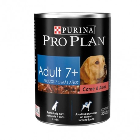 Latas Pro Plan Adulto 7+ Carne  y Arroz - Alimento para Perro