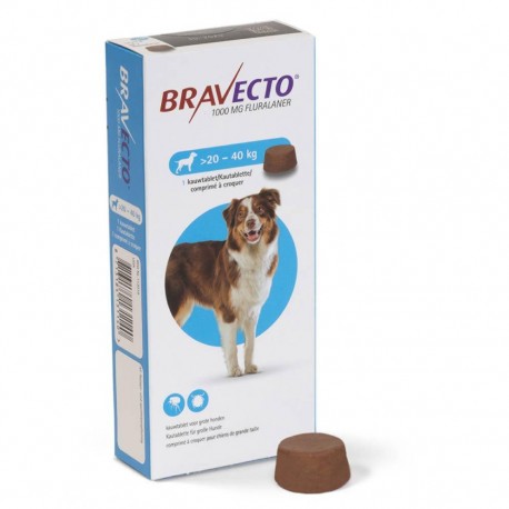 Bravecto Para Perro De 20 A 40 Kg - 1000 Mg  - Antipulgas y Garrapatas